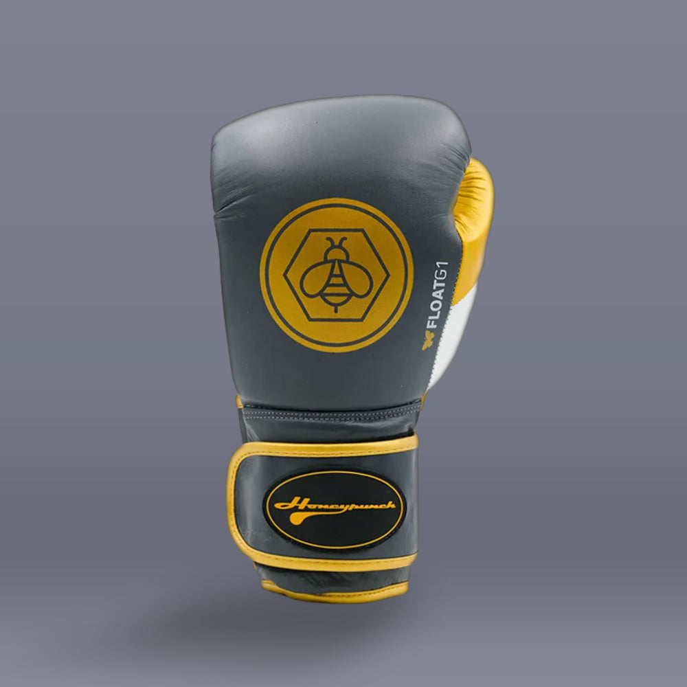 Honey Punch Pro Sparring Glove in Grey, Gold & White